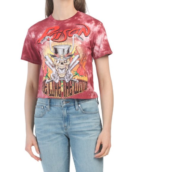Poison Ride Like The Wind metal rock Tie Dye Official T-Shirt M NWT - Picture 1 of 3